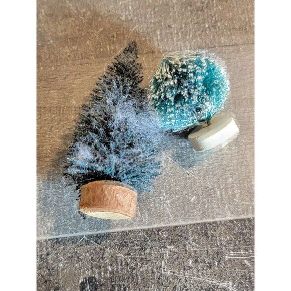 Pine tree Xmas shrub bush Village accessories Decor set - Picture 1 of 3